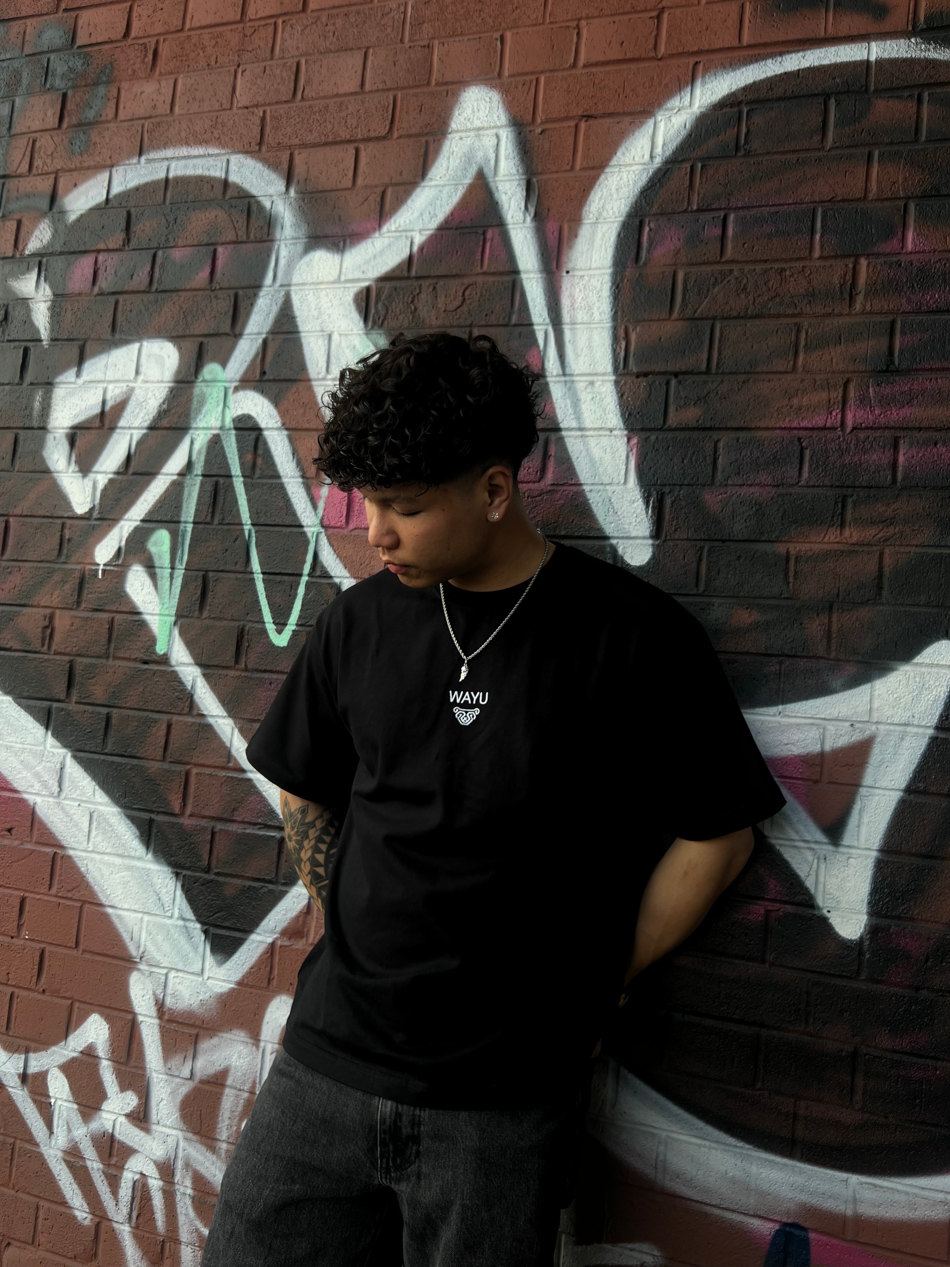 Oversized black tee