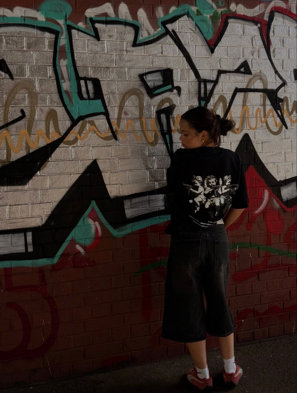 Oversized black tee