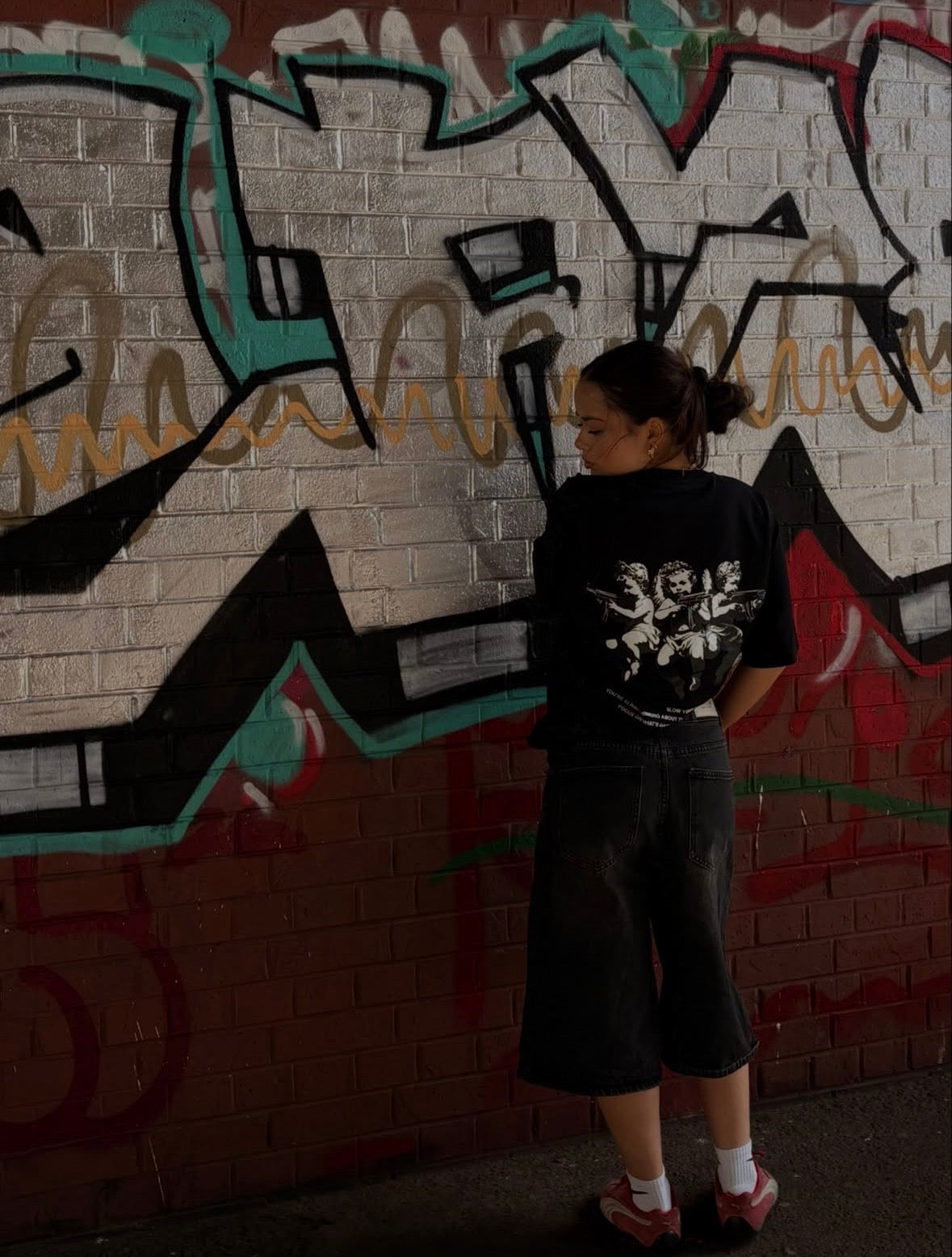 Oversized black tee
