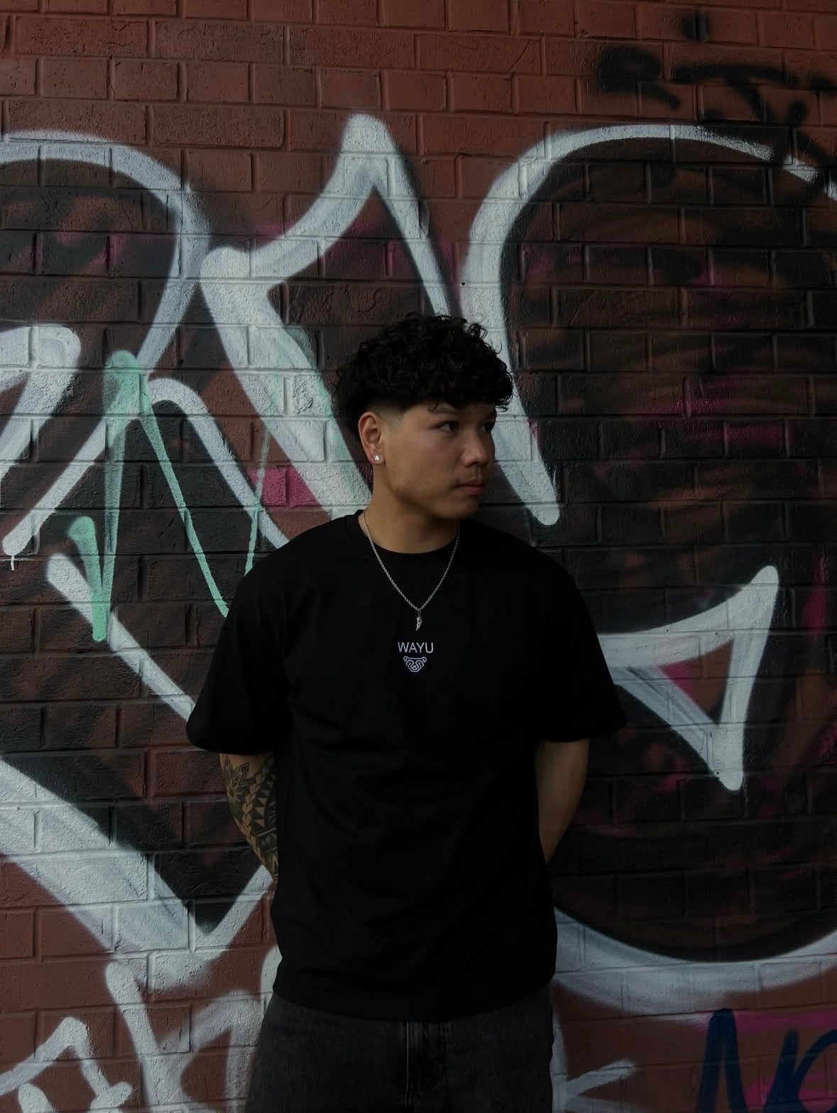 Oversized black tee